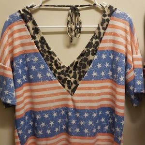 Patriotic and leopard shirt